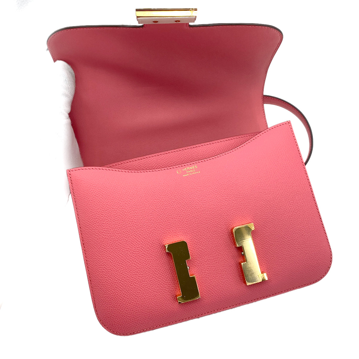 HERMES CONSTANCE3  ROSE AZALEE EPSON SHOULDER BAG C GHW 90255907