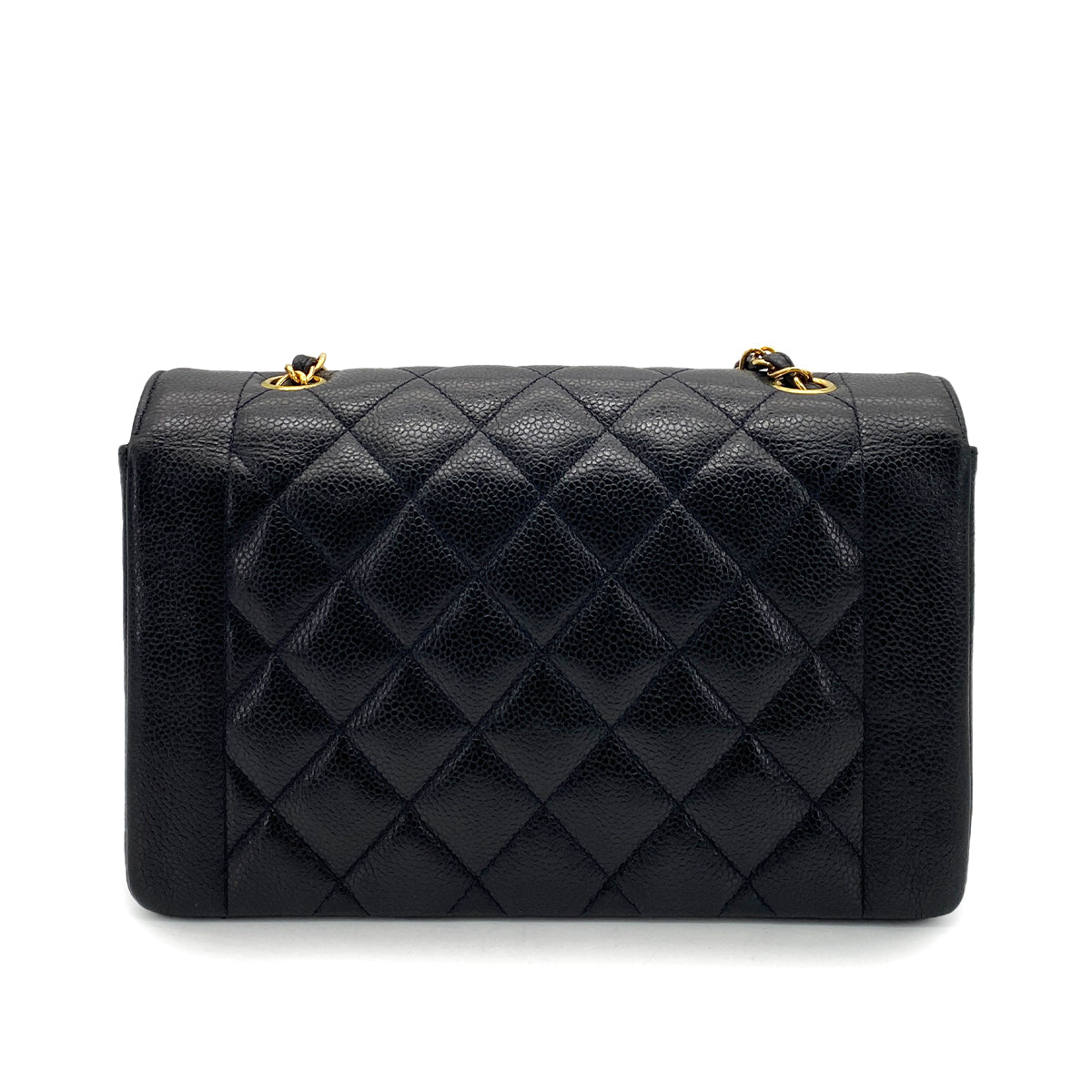 CHANEL VINTAGE DIANA MEDIUM CHAIN SHOULDER BAG BLACK CAVIAR SKIN 90255910