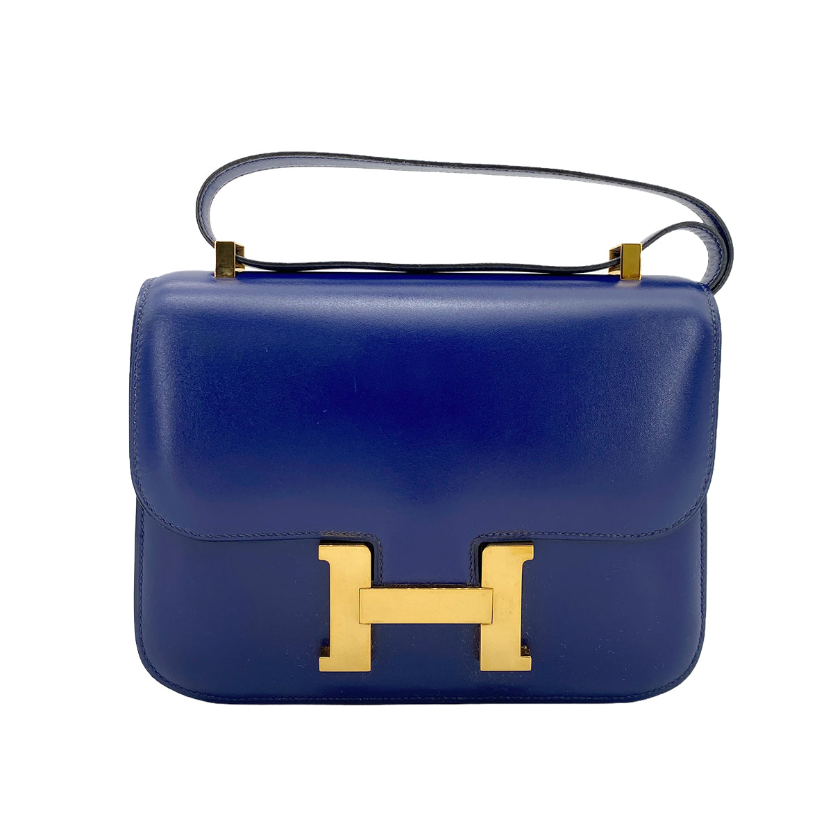 HERMES CONSTANC BLUE ROY BOXCALF SHOULDER BAG 〇U GHW 90255929