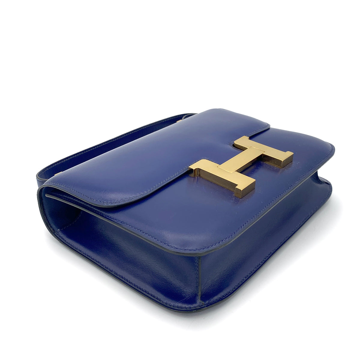 HERMES CONSTANC BLUE ROY BOXCALF SHOULDER BAG 〇U GHW 90255929