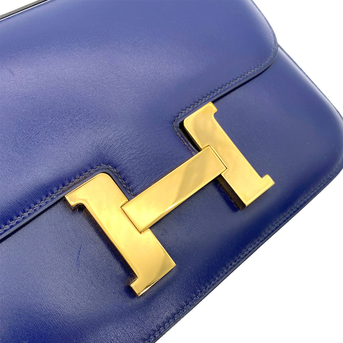 HERMES CONSTANC BLUE ROY BOXCALF SHOULDER BAG 〇U GHW 90255929