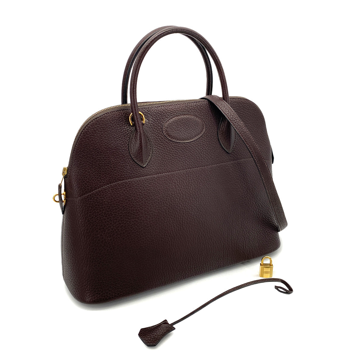 HERMES BOLIDE 35 BROWN TYPE ARDENNES HAND SHOULDER BAG □B 90255962