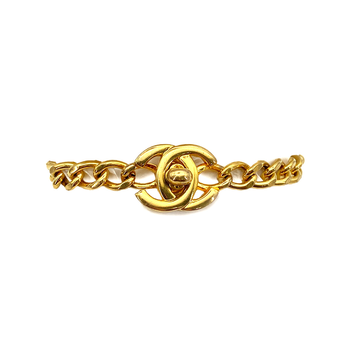 CHANEL VINTAGE CHAIN BRACELET COCOMARK TURN LOCK ACCESSORY 96A 90256436