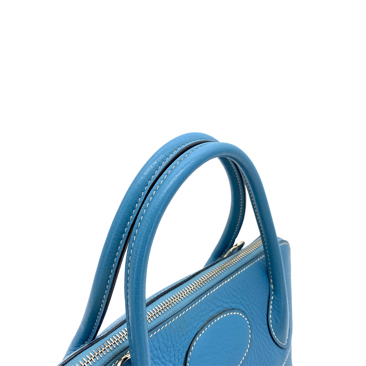 HERMES BOLIDE 31 BLUE JEAN TAURILLON CLEMENCE HAND SHOULDER BAG □R 90256452