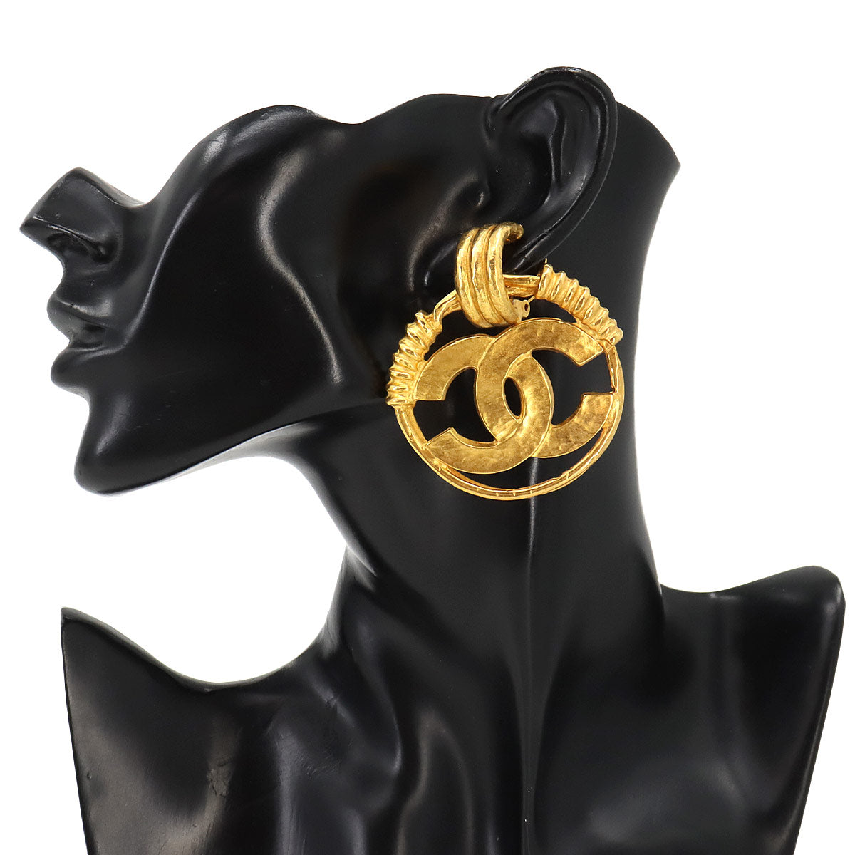 CHANEL Round Coco Mark Earrings, Gold, 94P, Vintage Accessories, Earrings, Chanel 90257386