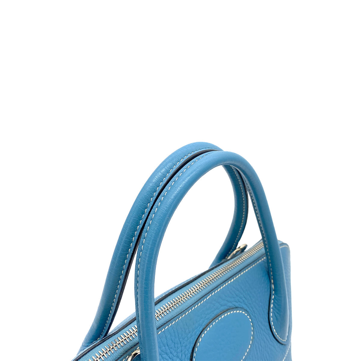 HERMES BOLIDE 31 BLUE JEAN TAURILLON CLEMENCE HAND SHOULDER BAG □J 90257439