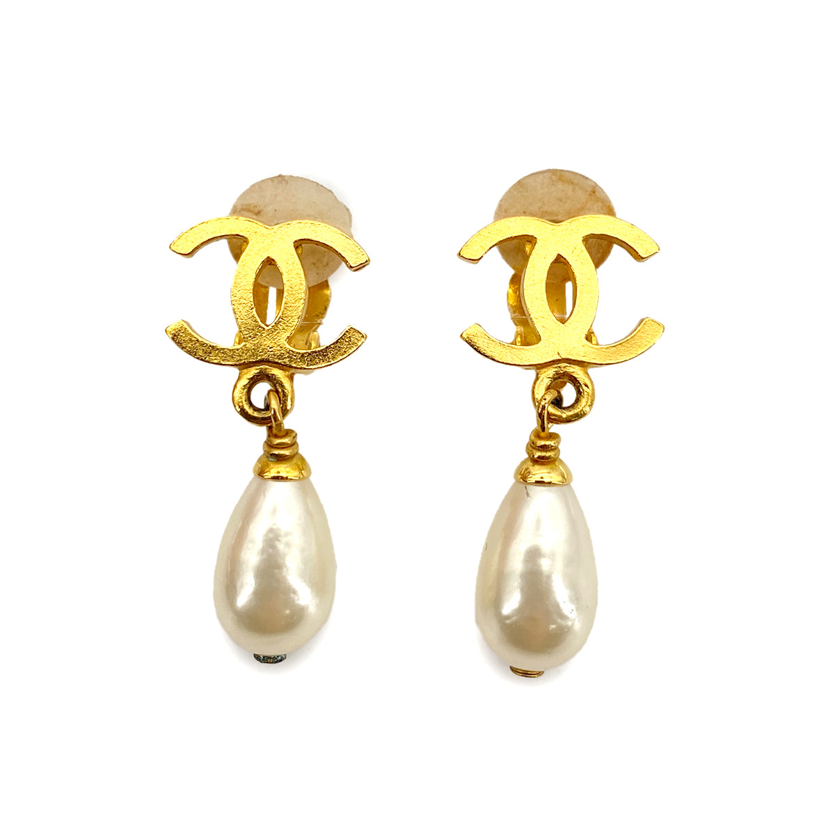 CHANEL VINTAGE EARRINGS SWING PEARL MOTIF 96P 90258037