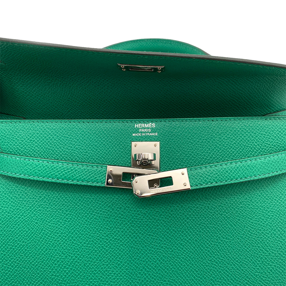 HERMES KELLY 25 SELLIER VERT JADE EPSOM HAND SHOULDER BAG SHW Z 90258091