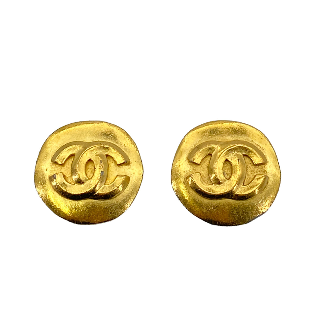 CHANEL VINTAGE EARRINGS ROUND COCOMARK ACCESSORY 96P 90258160