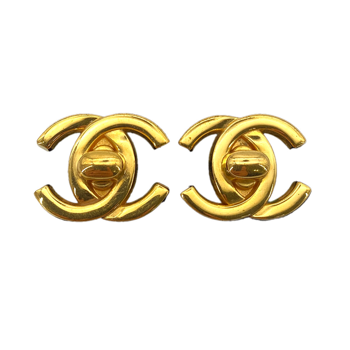 CHANEL VINTAGE EARRINGS TURN LOCK ACCESSORY 96A 90258513