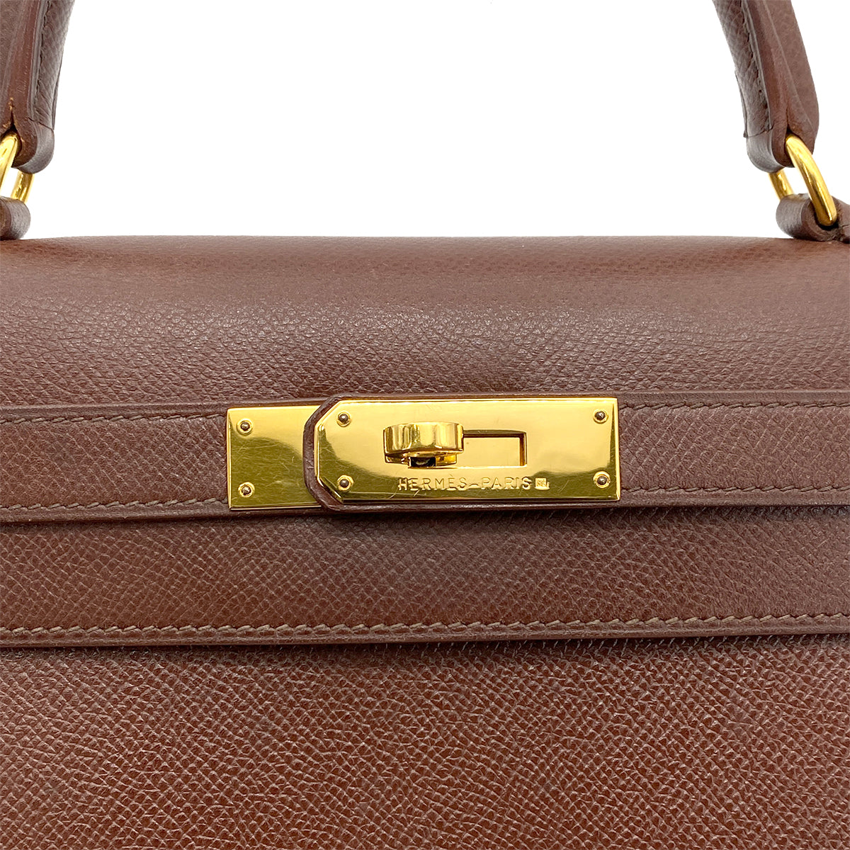 Hermes Vintage Kelly 28 Sellier Havanne Courchevel GHW #Y 90258803