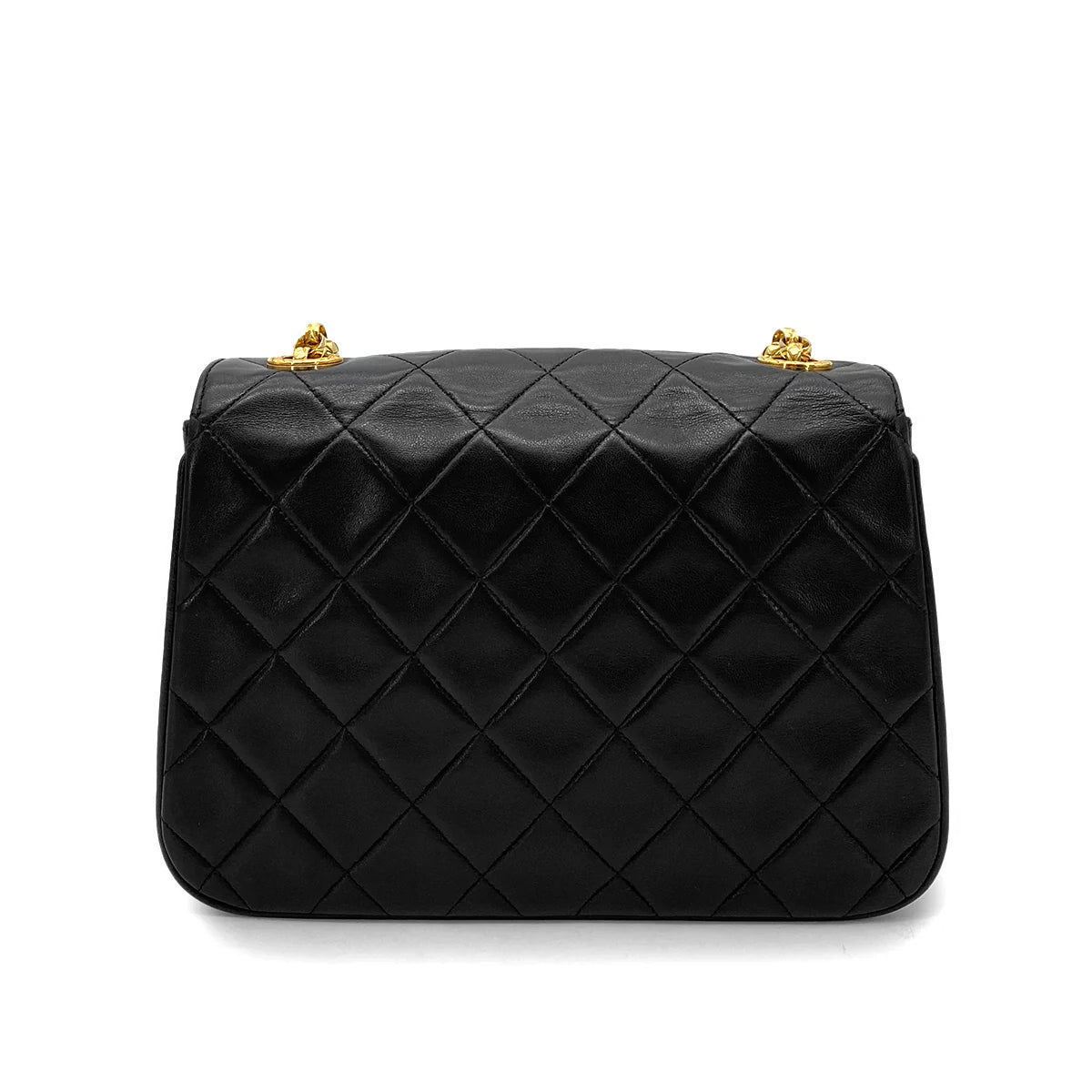 CHANEL VINTAGE BIJOU CHAIN SHOULDER BAG BLACK LAMB SKIN 90258811