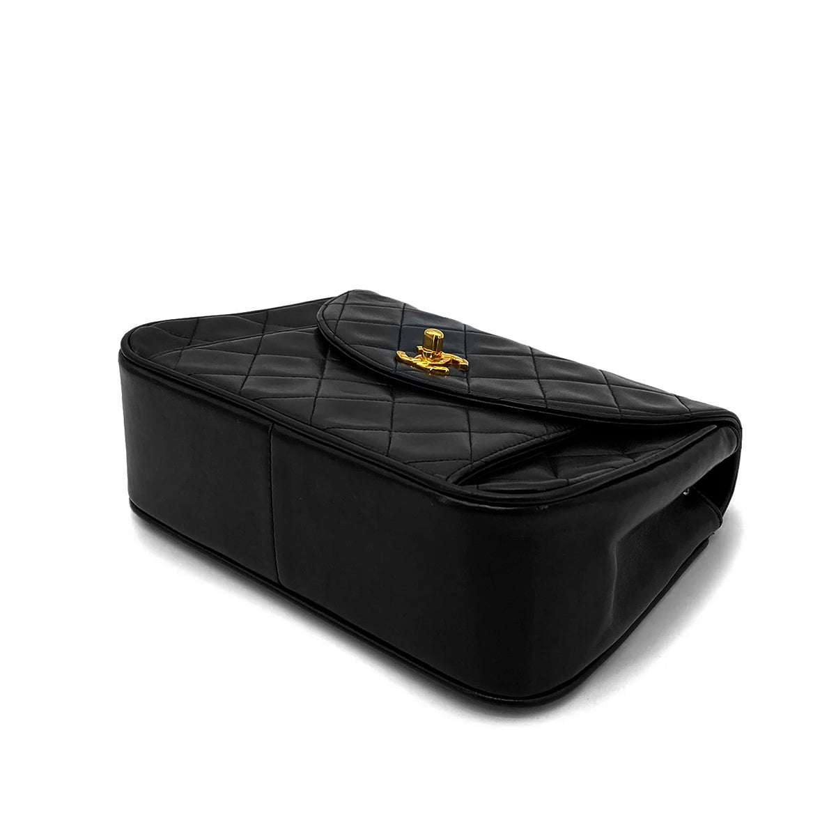 CHANEL VINTAGE BIJOU CHAIN SHOULDER BAG BLACK LAMB SKIN 90258811