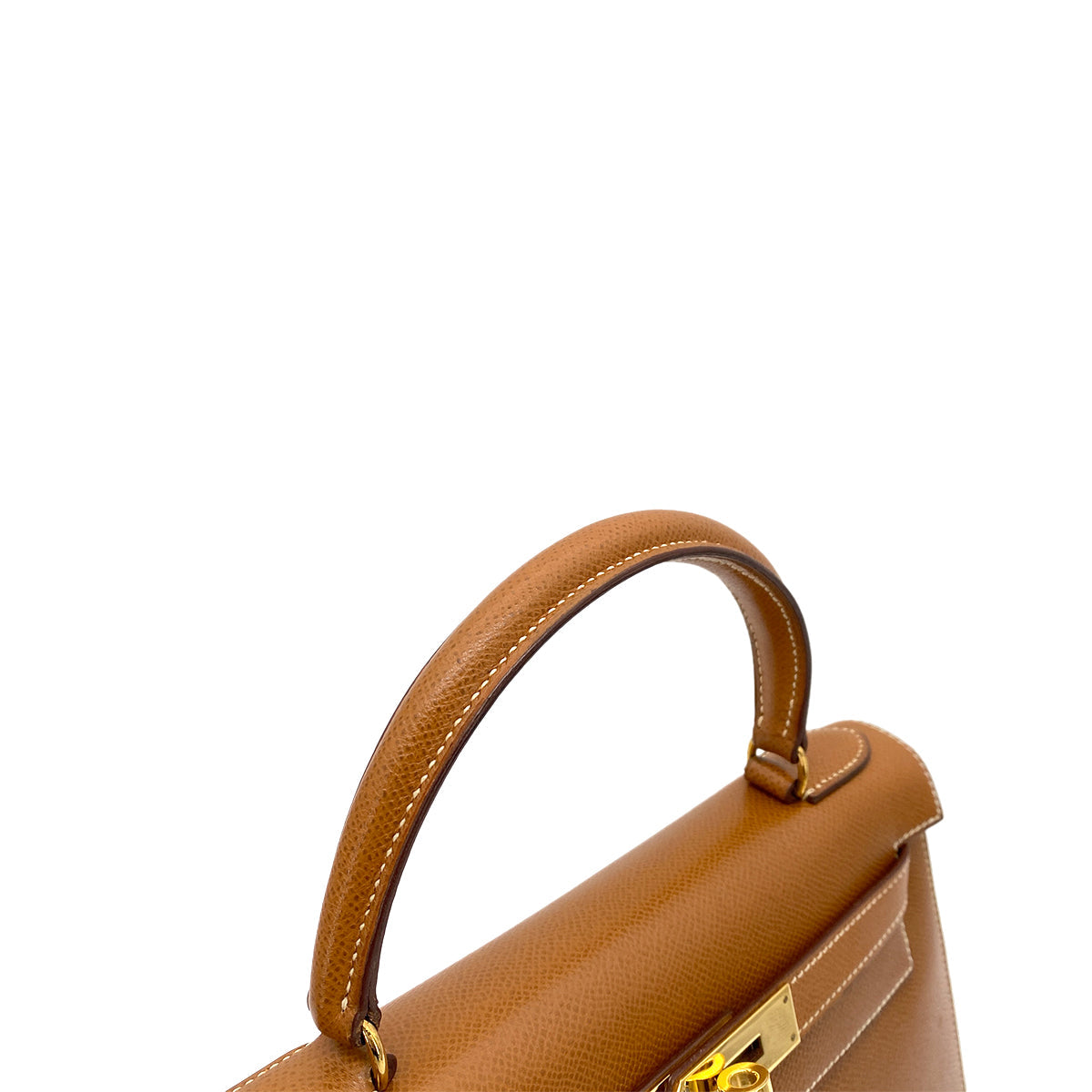 HERMES KELLY 28 SELLIER GOLD COUCHEVEL HAND SHOULDER BAG 〇T GHW 90259728