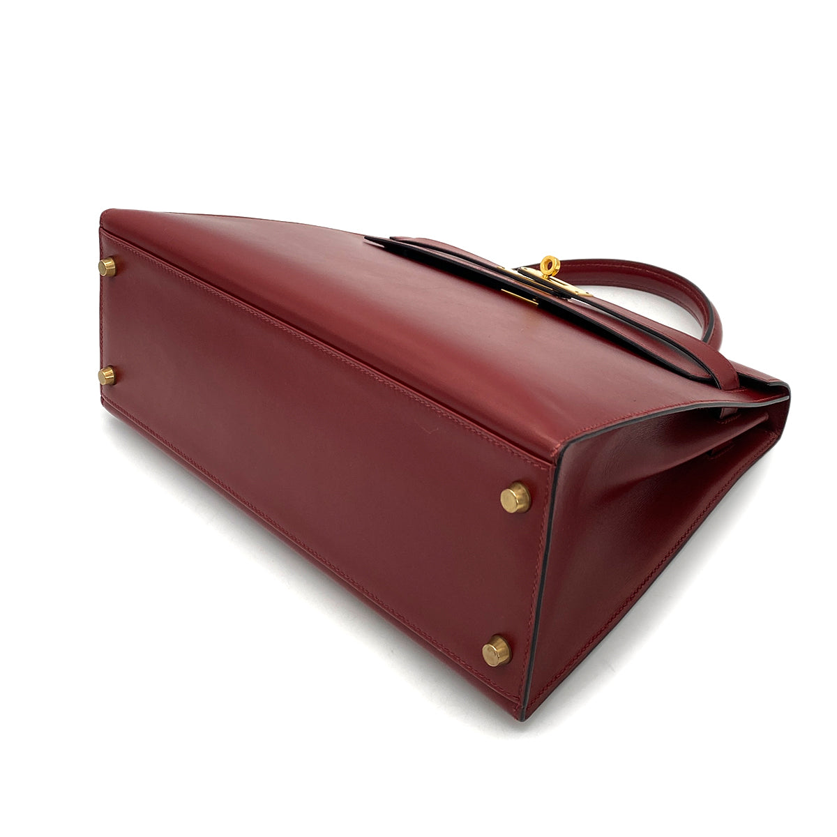 HERMES KELLY 32 SELLIER ROUGE H BOX CALF HAND SHOULDER BAG 〇X GHW 90259870