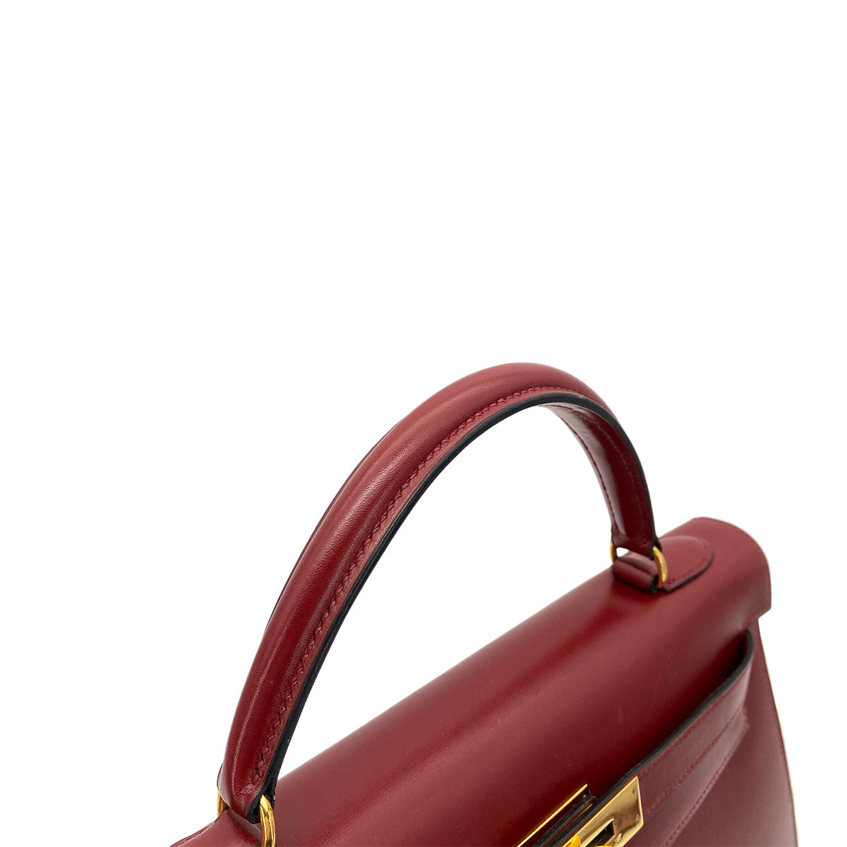 HERMES KELLY 32 SELLIER ROUGE H BOX CALF HAND SHOULDER BAG 〇X GHW 90259870