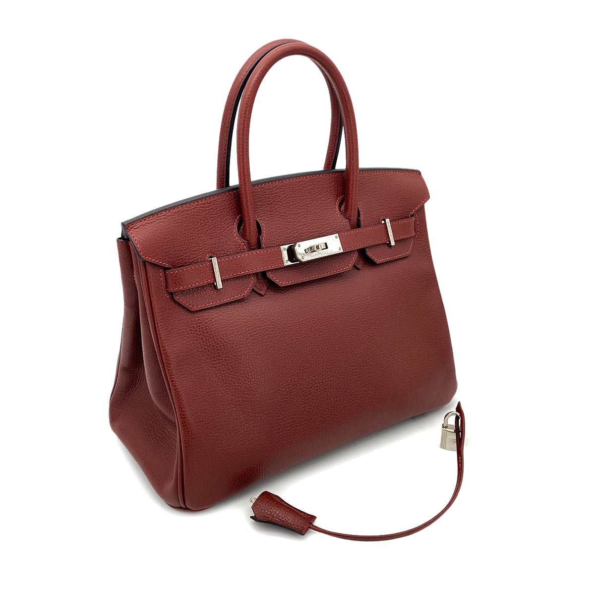 HERMES BIRKIN 30 ROUGE H VACHE LIEGE HAND BAG □I SHW 90259878