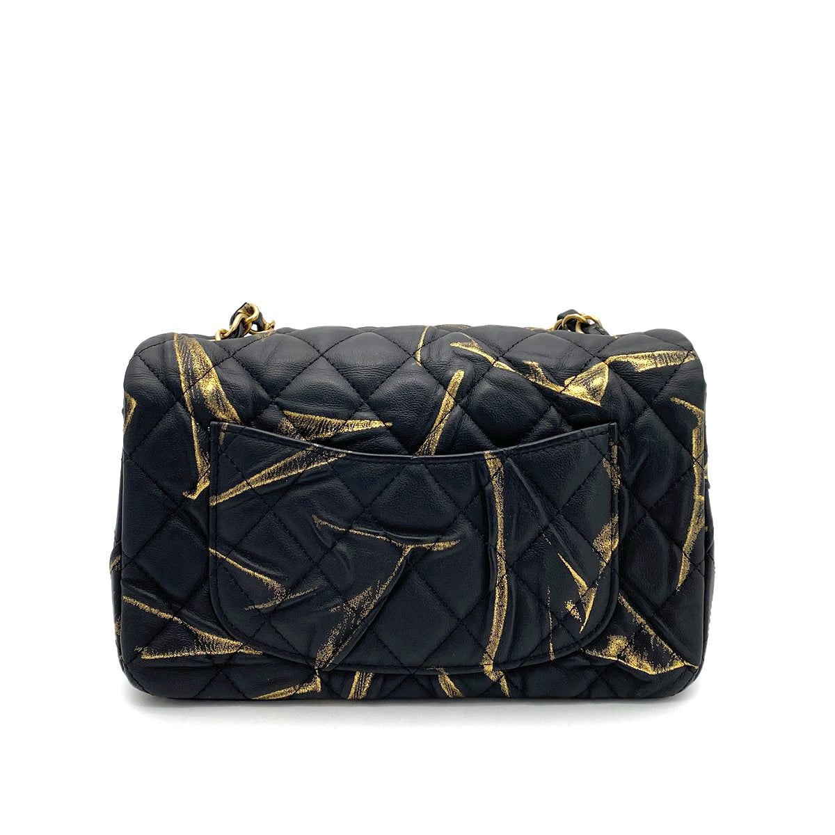 CHANEL MINI MATELASSE 20 CHAIN SHOULDER BAG BLACK LEATHER 90259887