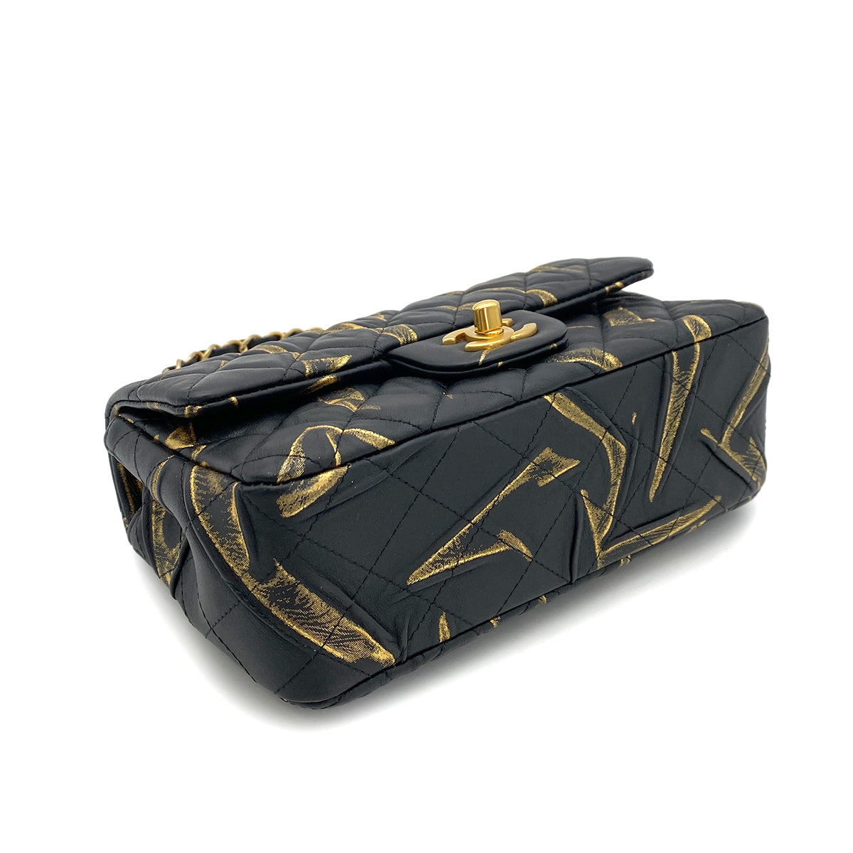 CHANEL MINI MATELASSE 20 CHAIN SHOULDER BAG BLACK LEATHER 90259887