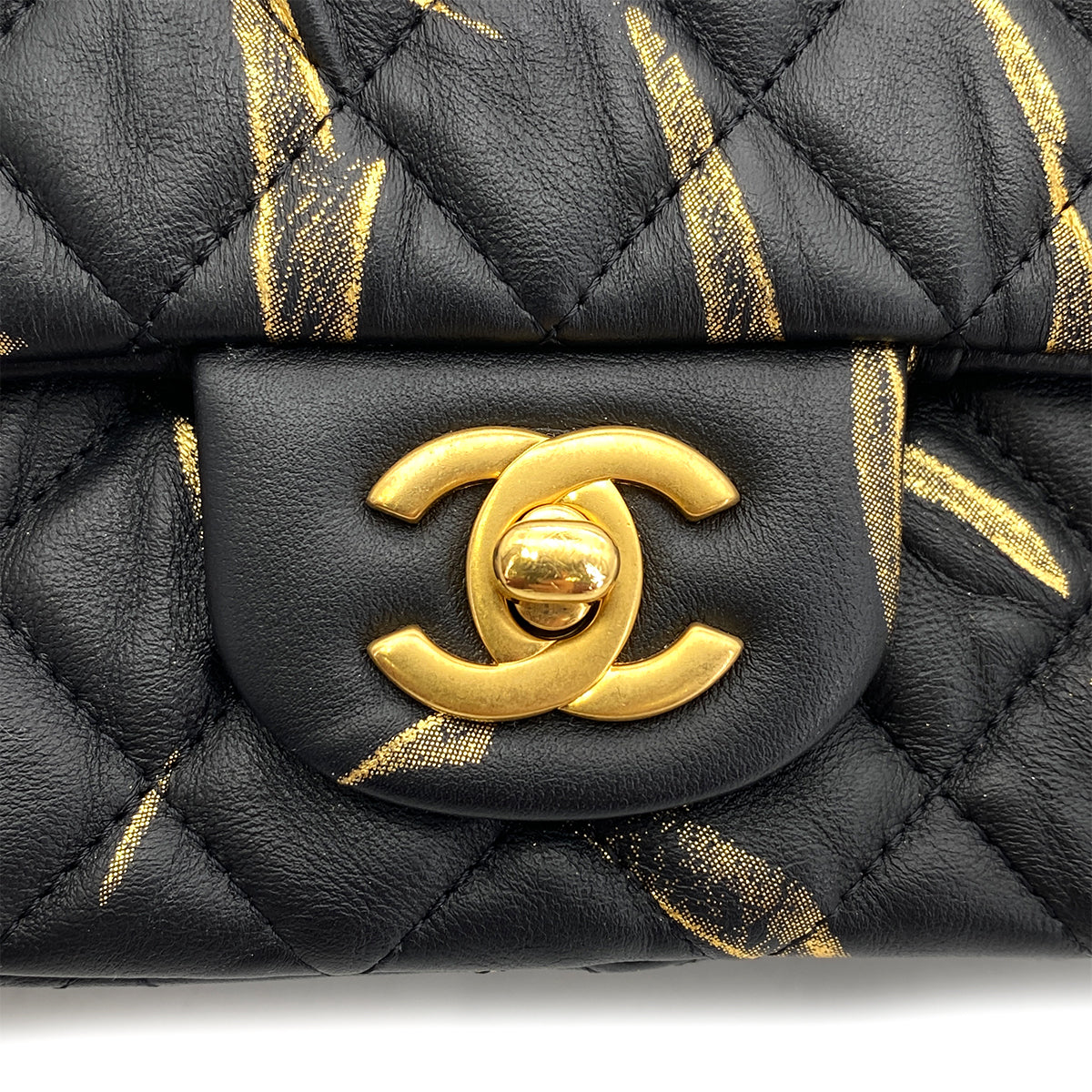 CHANEL MINI MATELASSE 20 CHAIN SHOULDER BAG BLACK LEATHER 90259887