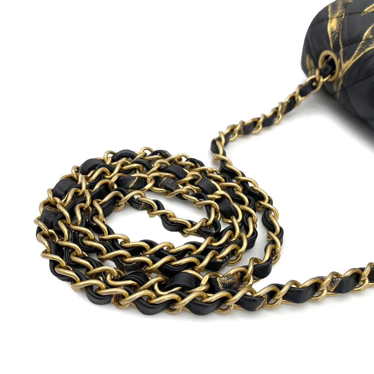 CHANEL MINI MATELASSE 20 CHAIN SHOULDER BAG BLACK LEATHER 90259887