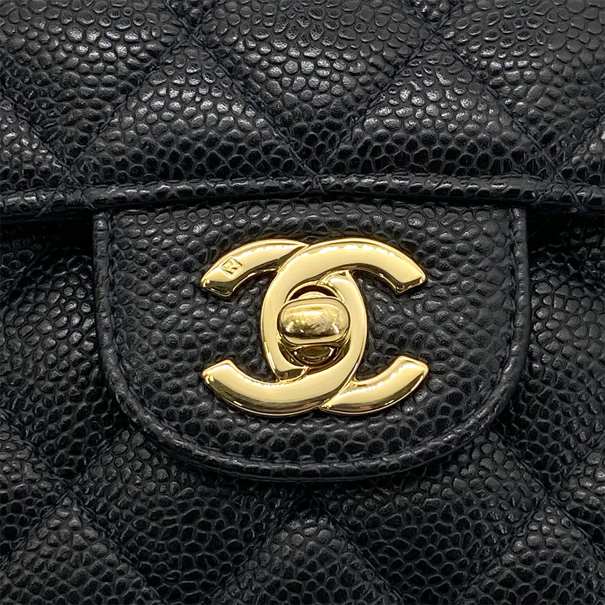 CHANEL VINTAGE CLASSIC FLAP MEDIUM CHAIN SHOULDER BAG BLACK CAVIAR SKIN 90259896