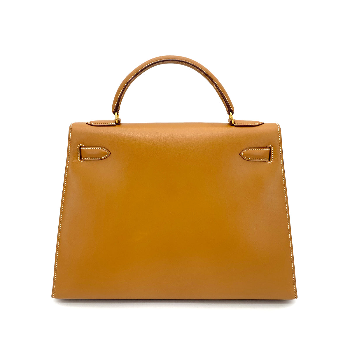 HERMES KELLY 32 SELLIER NATURAL BOXCALF HAND SHOULDER BAG 〇V GHW 90260142