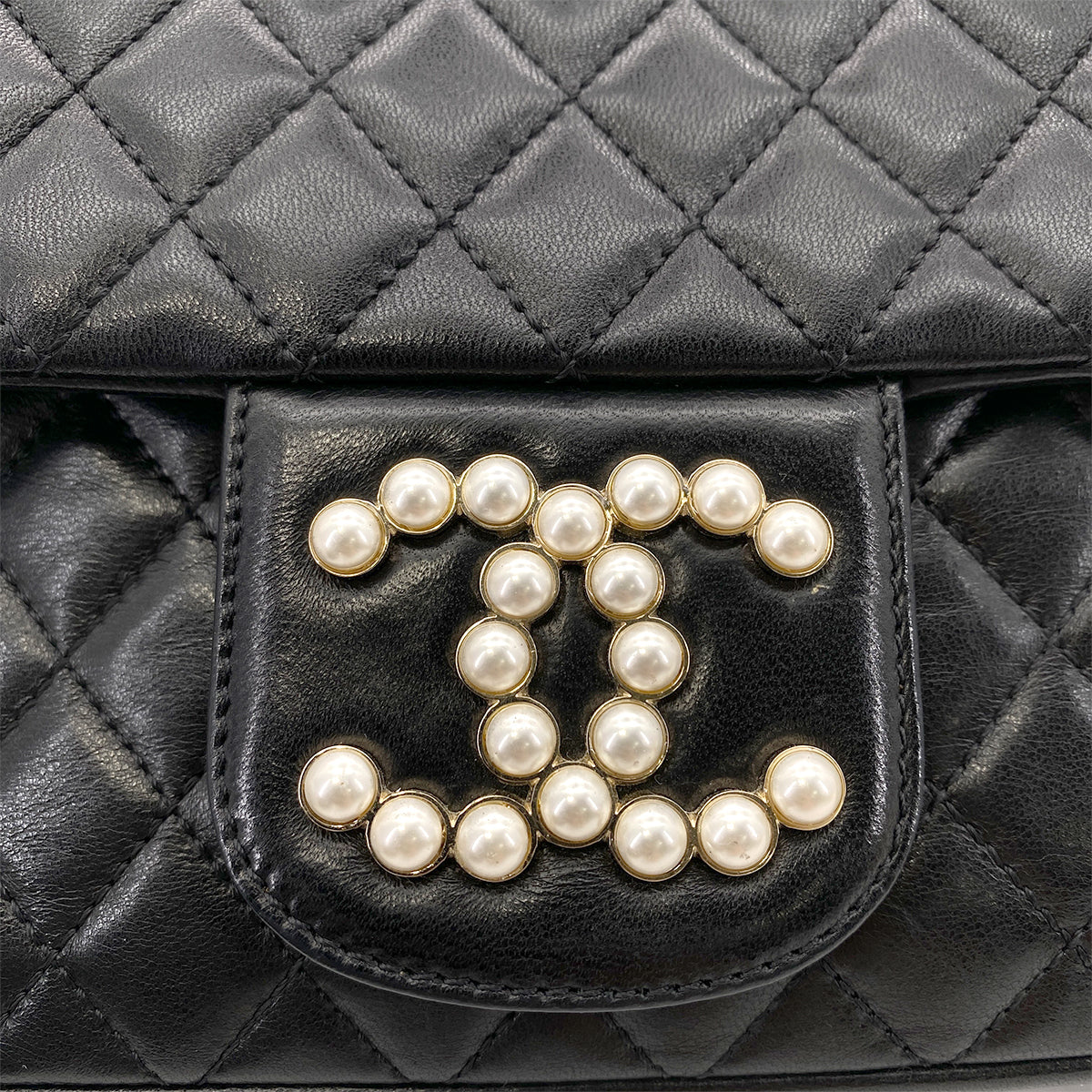 CHANEL WESTMINSTER CHAIN SHOULDER BAG FAUX PEARL BLACK LAMB SKIN 90260188 - PURPOSE
