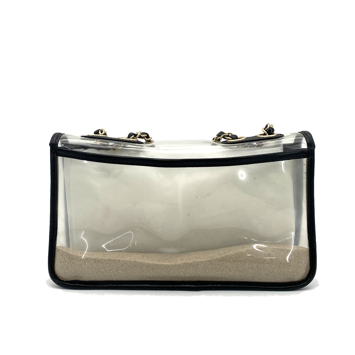 CHANEL ENAMEL WITH SAND CLEAR SHOLDRE BAG 90260509