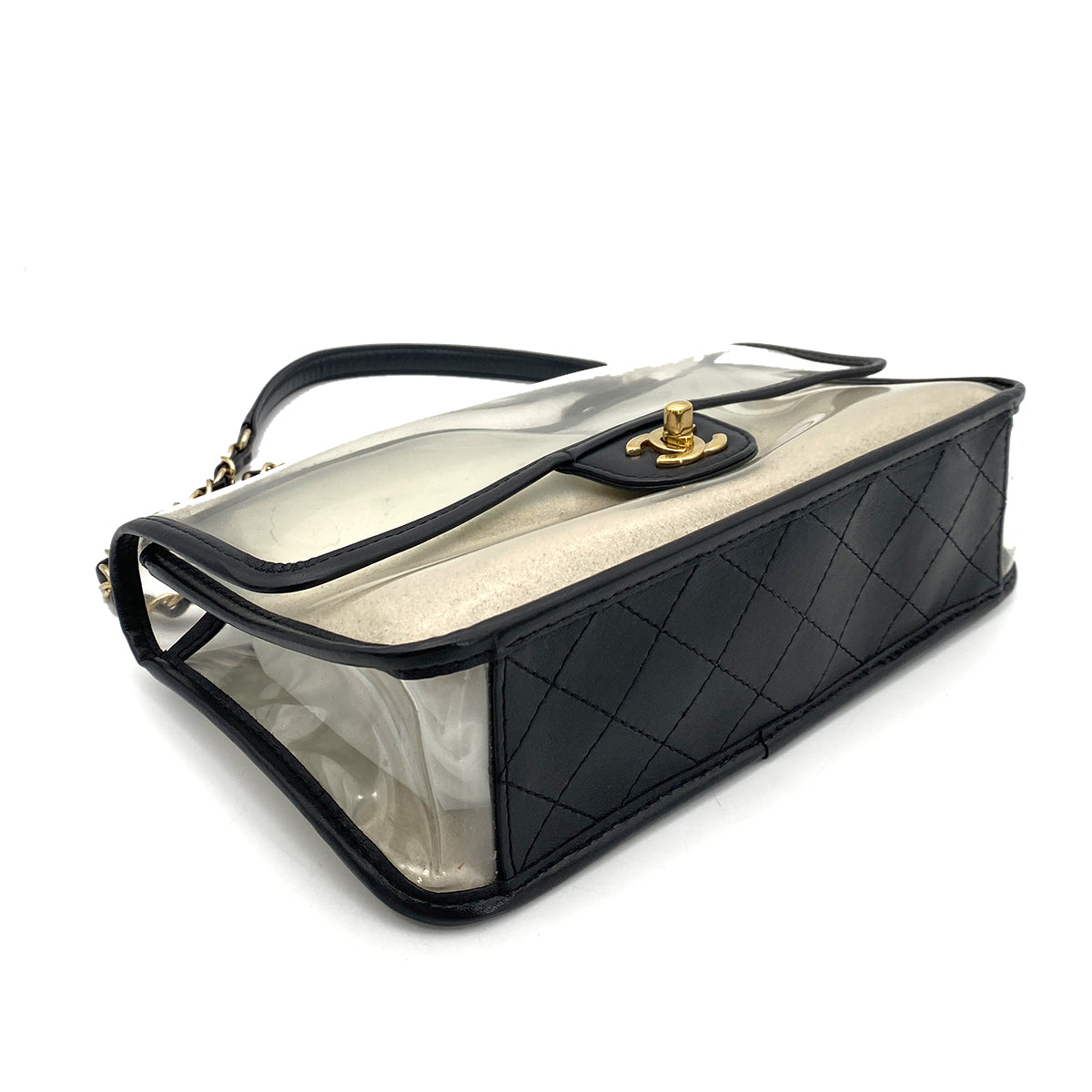 CHANEL ENAMEL WITH SAND CLEAR SHOLDRE BAG 90260509