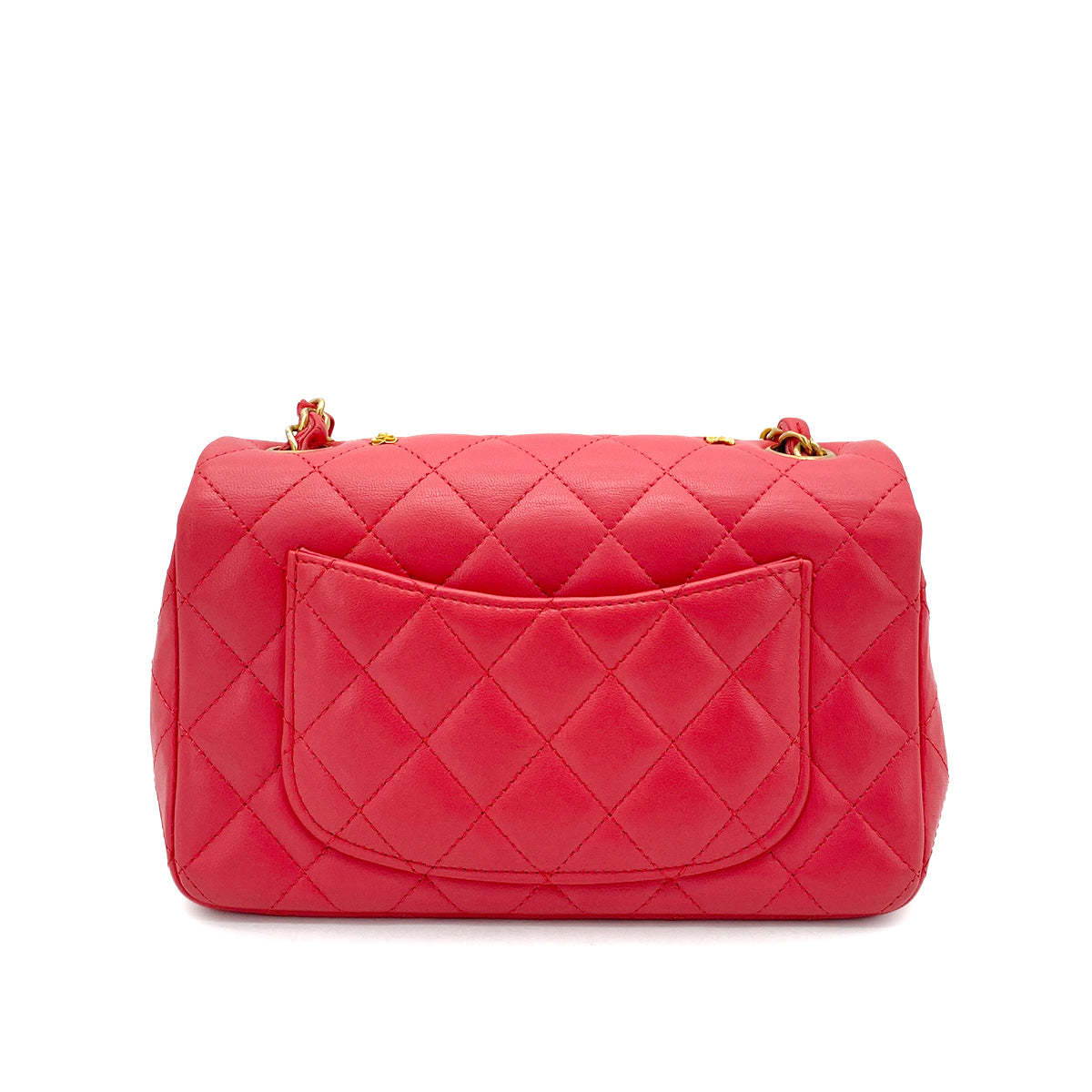 CHANEL MATELASSE ICON CHAIN SHOULDER BAG PINK LAMB SKIN 90261216