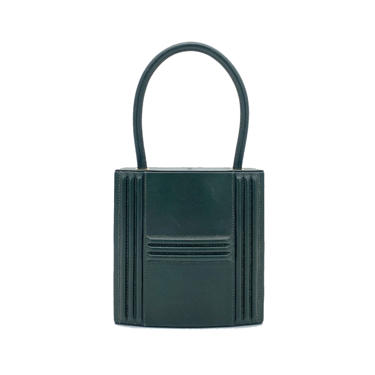 HERMES CADENA KELLY  HAND BAG BOX CARF GREEN 〇Y 90261304