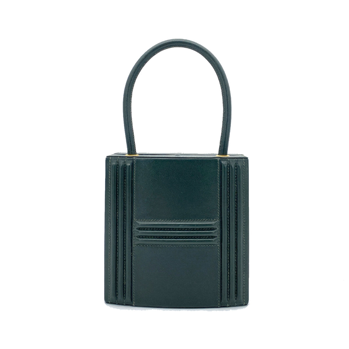 HERMES CADENA KELLY  HAND BAG BOX CARF GREEN 〇Y 90261304