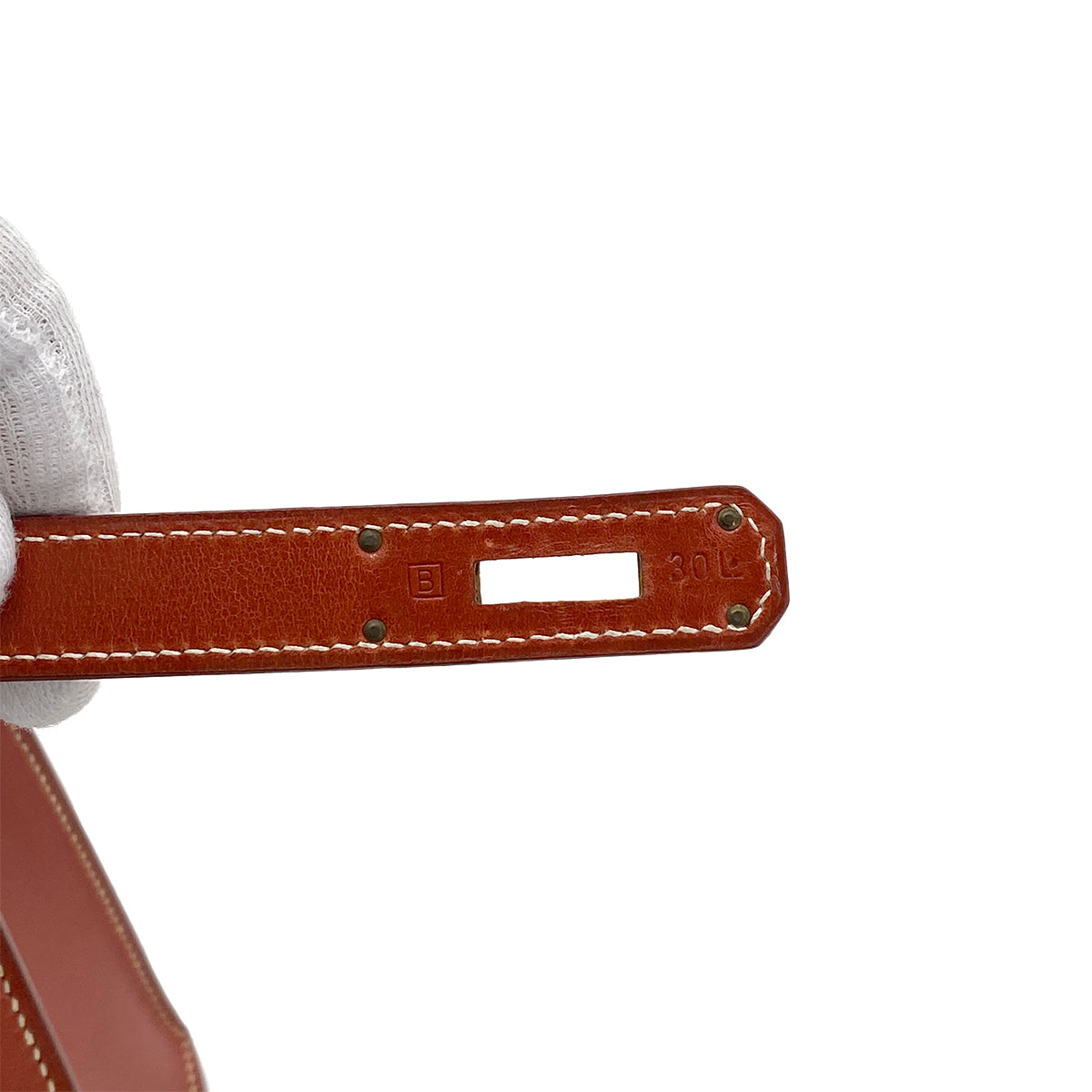 HERMES KELLY 32 SELLIER BRIQUE BOXCALF HAND SHOULDER BAG □B GHW 90261523