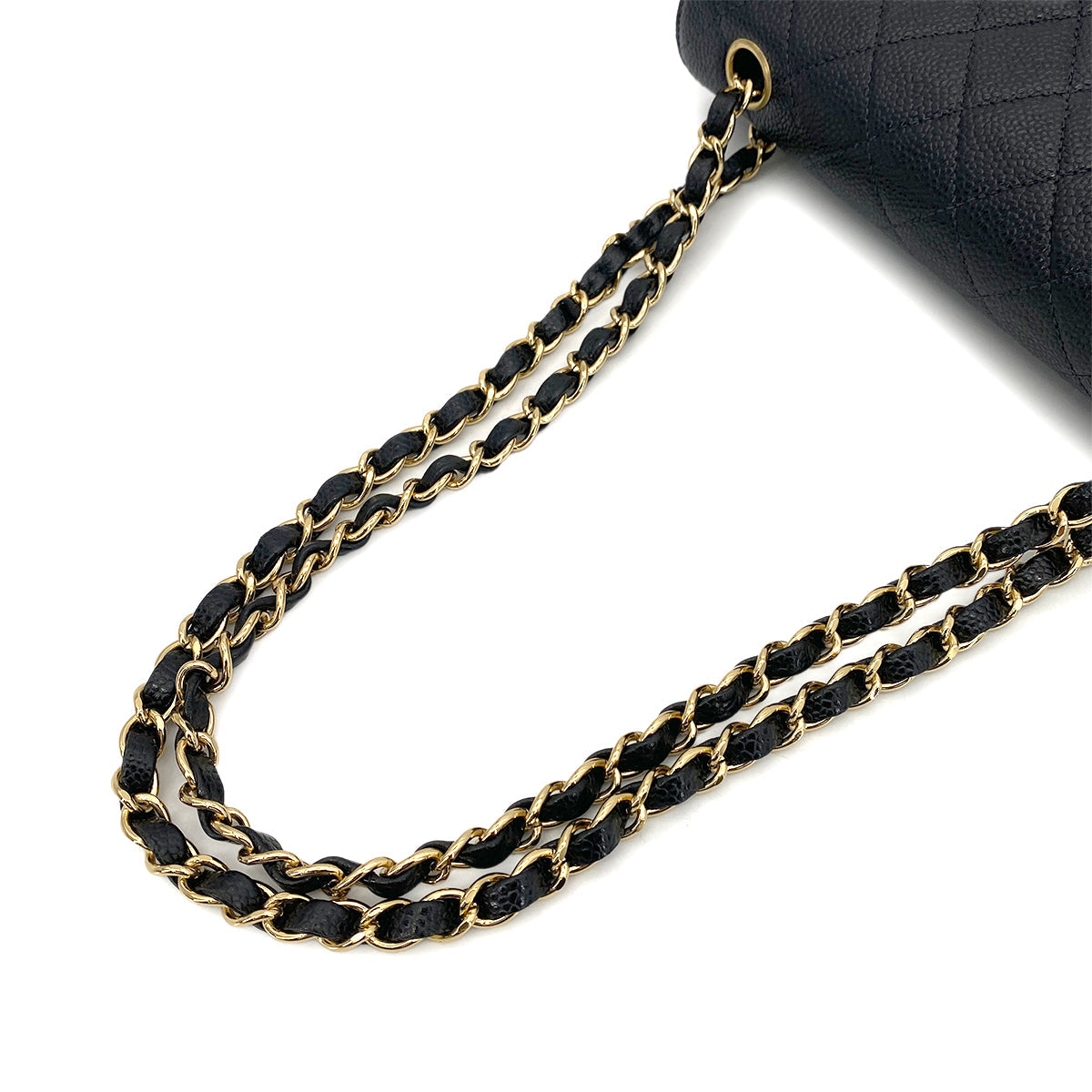 CHANEL VINTAGE CLASSIC FLAP SMALL CHAIN SHOULDER BAG BLACK CAVIAR SKIN GHW 90261547