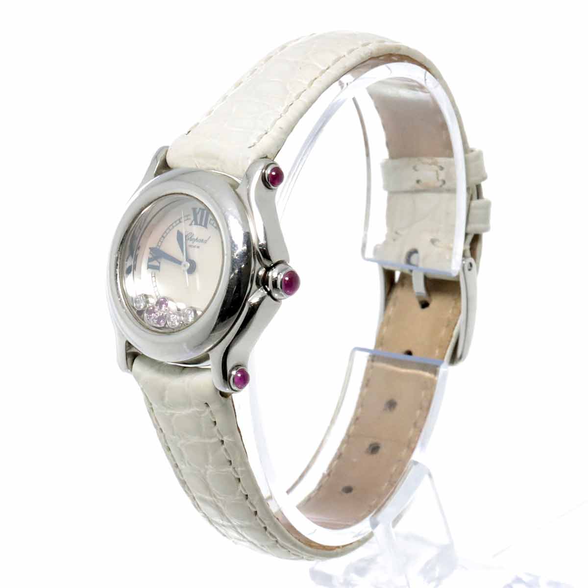 Chopard Happy Sports 27 8245 42 Diamond Heart White Shell Quartz Watch (90261957)