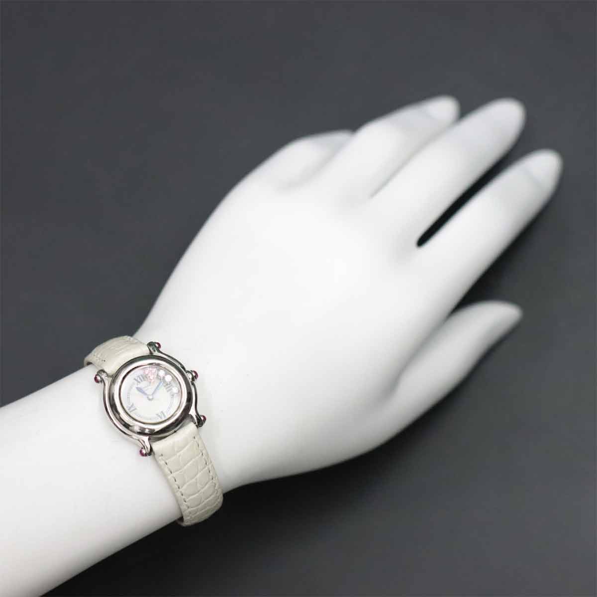 Chopard Happy Sports 27 8245 42 Diamond Heart White Shell Quartz Watch (90261957)