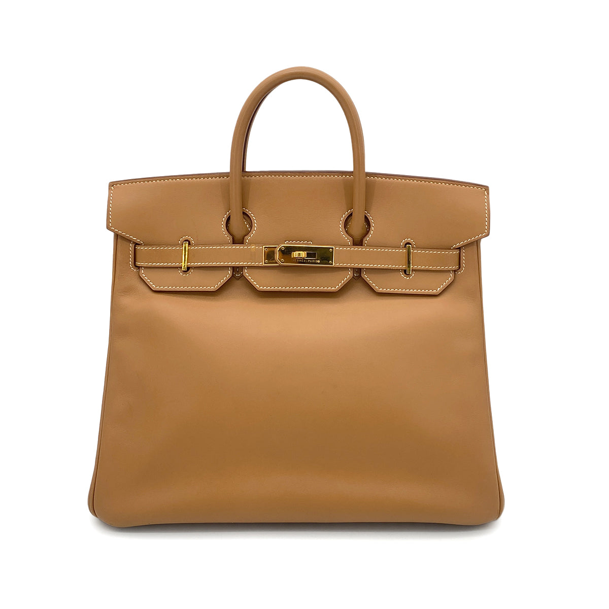 HERMES HAUT A COURROIES 32 NATURAL VEAU BARENIA HAND BAG 〇V GHW 90262859