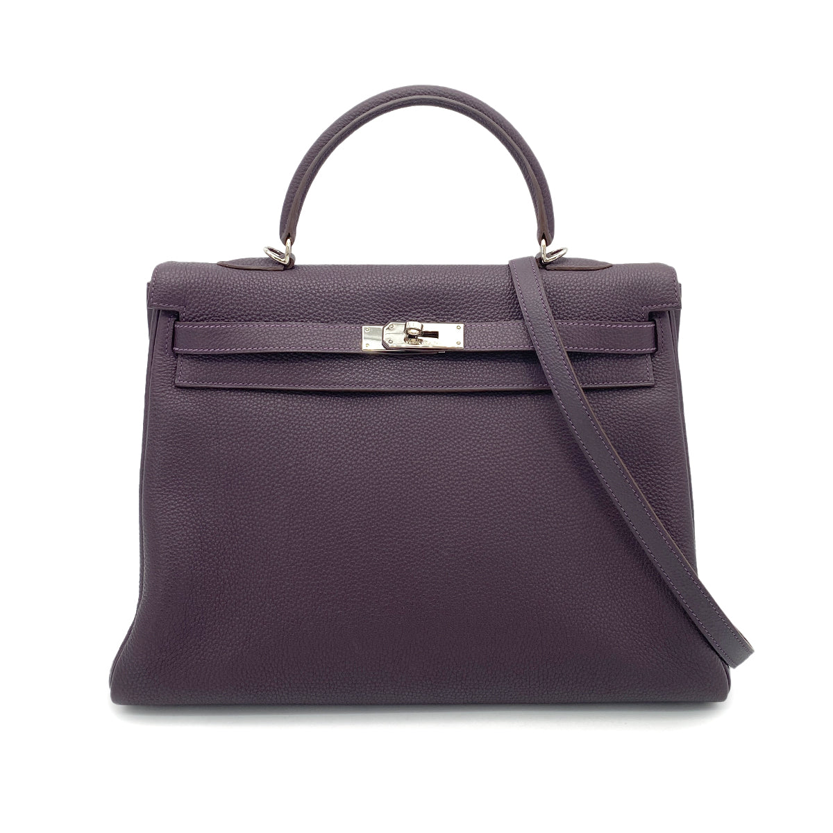 HERMES KELLY 35 RETOURNE RAISIN TOGO HAND SHOULDER BAG □L SHW 90263089