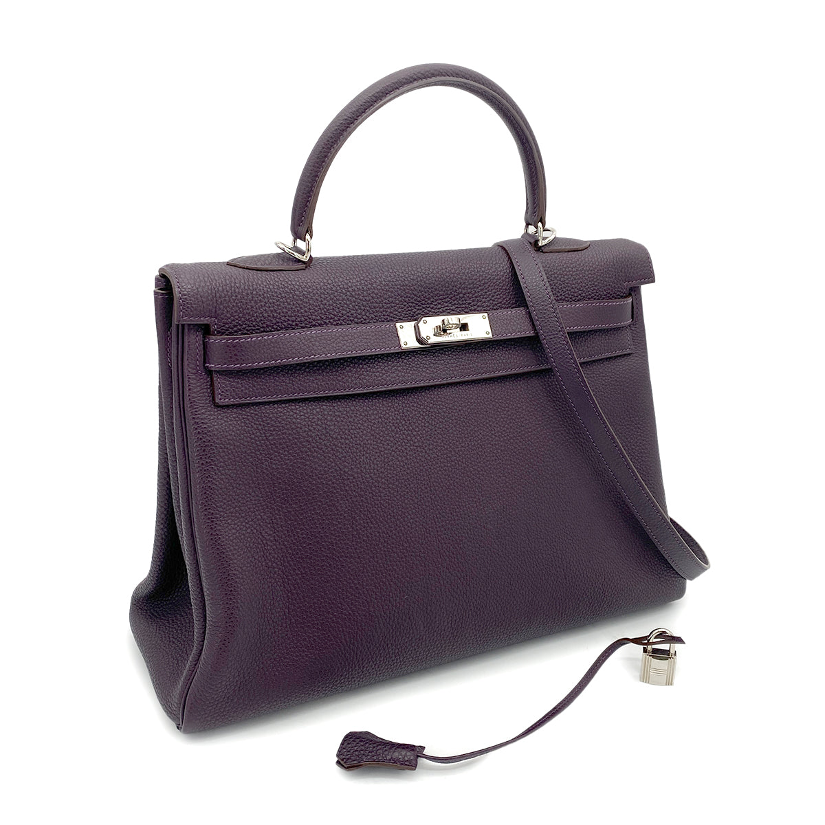 HERMES KELLY 35 RETOURNE RAISIN TOGO HAND SHOULDER BAG □L SHW 90263089