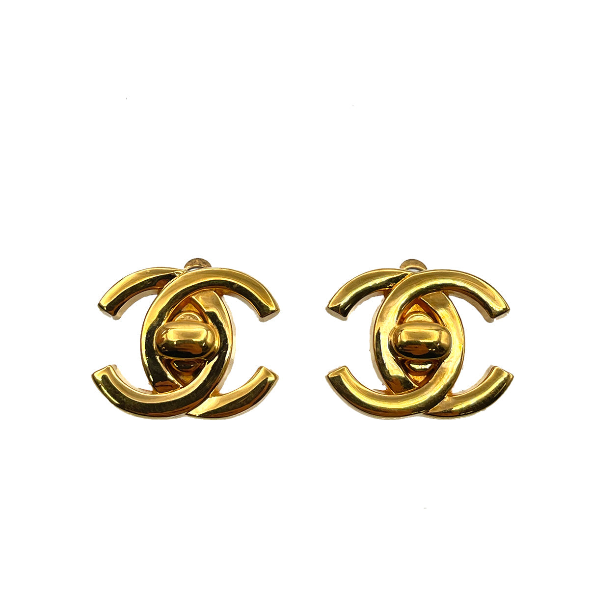 CHANEL VINTAGE EARRINGS TURN LOCK ACCESSORY 95A 90263330