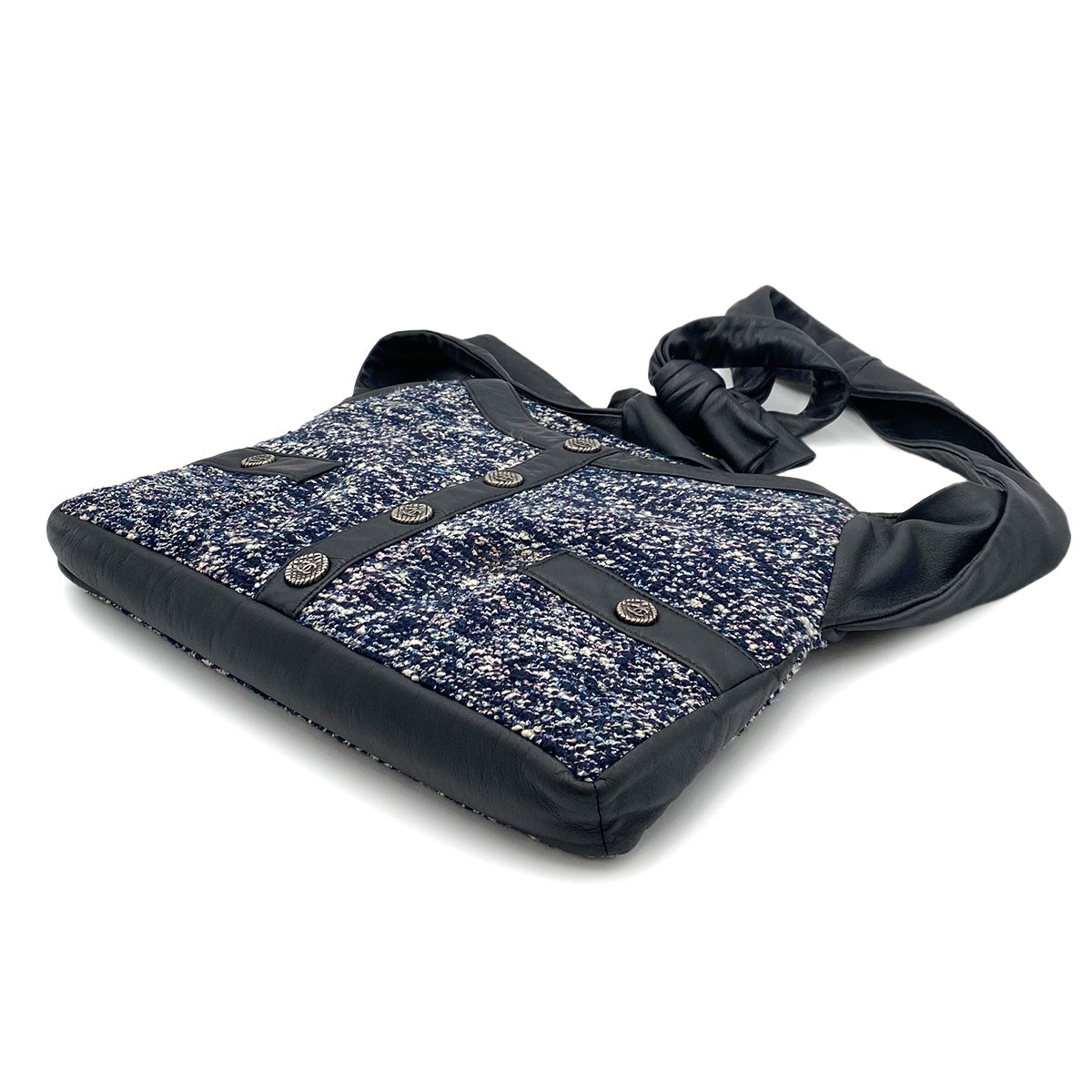CHANEL GIRL CHANEL SHOULDER BAG NAVY TWEED LEATHER 90264366 - PURPOSE