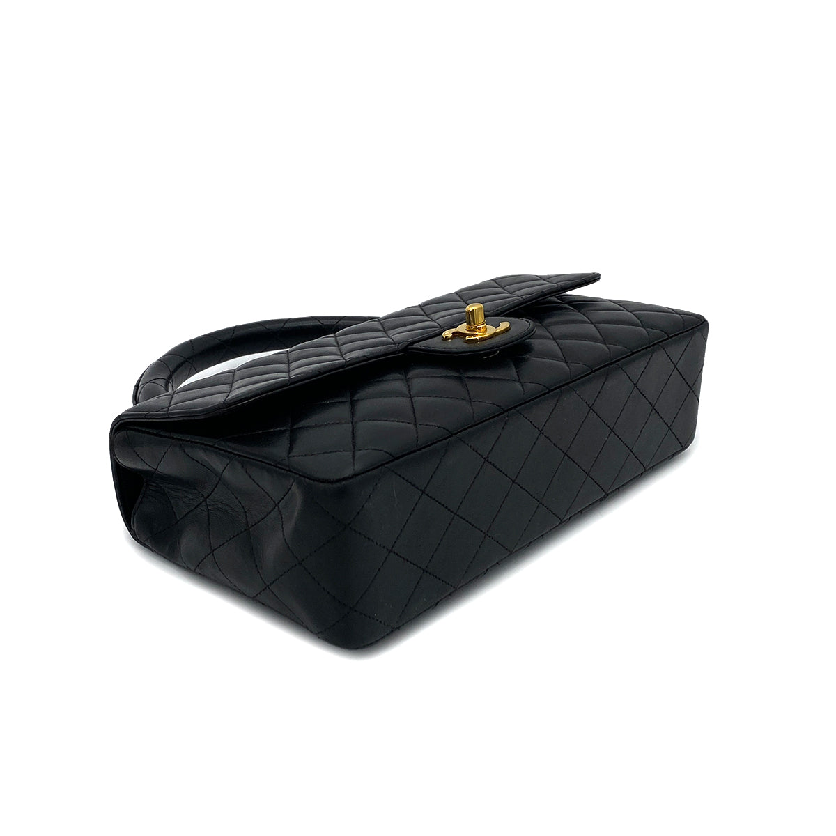 CHANEL VINTAGE PARENT-CHILD BAG PARENTS ONLY BLACK LAMB SKIN 90264368