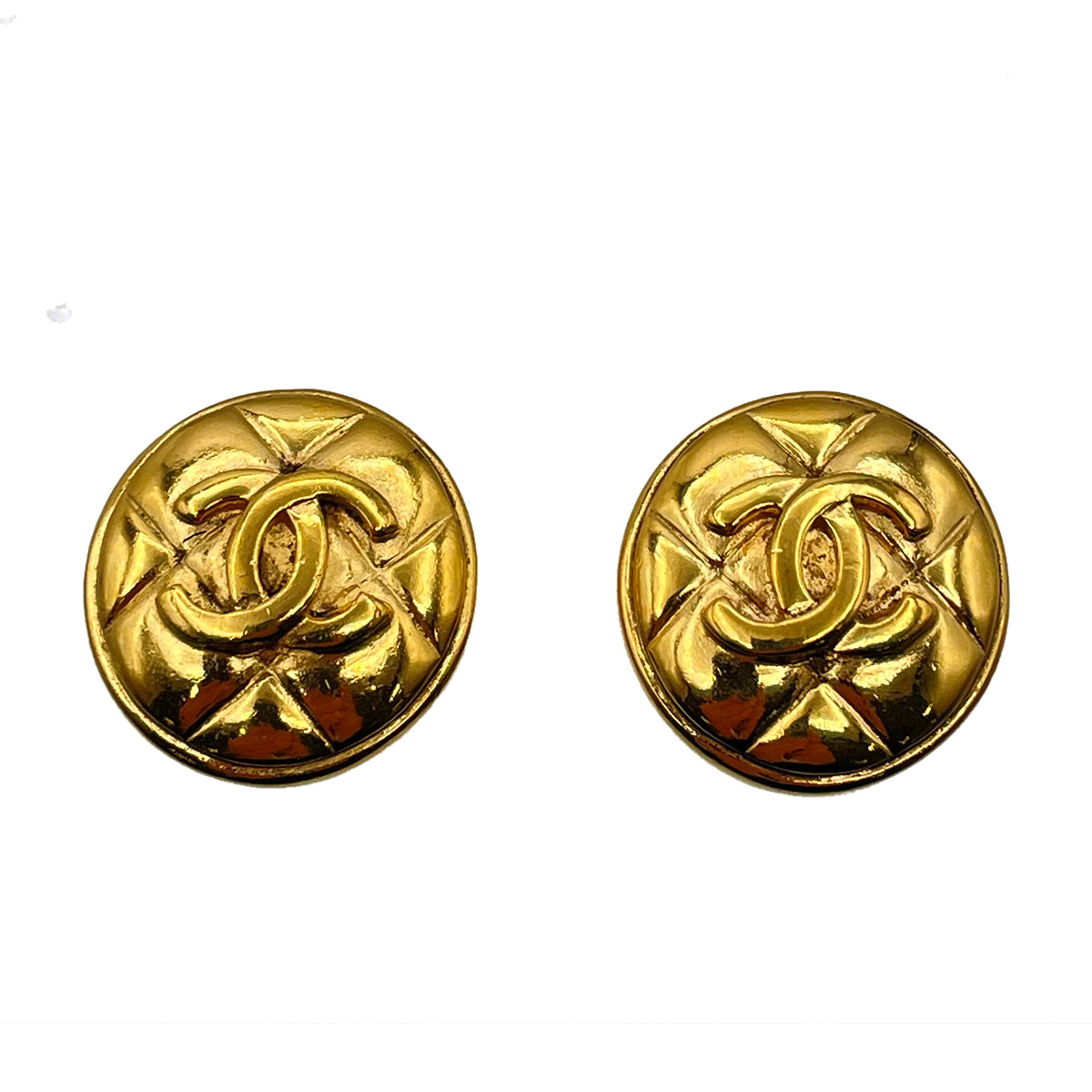 CHANEL VINTAGE EARRINGS COCOMARK ROUND ACCESSORY 90264386