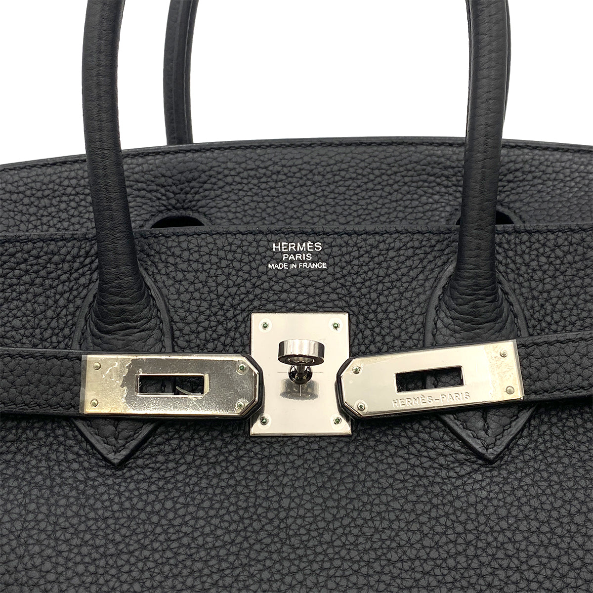 HERMES BIRKIN 30 BLACK TAURILLON CLEMENCE HAND BAG □M SHW 90264497