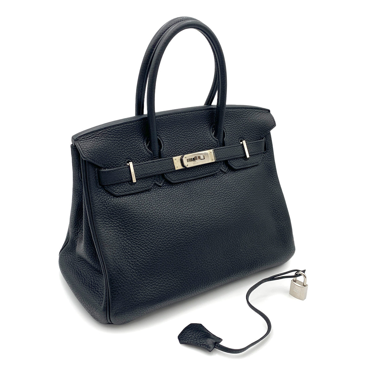 HERMES BIRKIN 30 BLACK TAURILLON CLEMENCE HAND BAG □M SHW 90264497