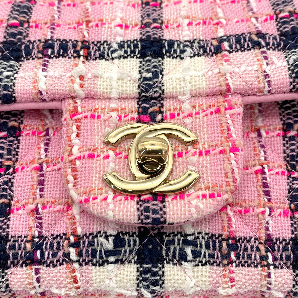 CHANEL CHAIN SHOULDER BAG PINK MULTICOLOR TWEED 90264524