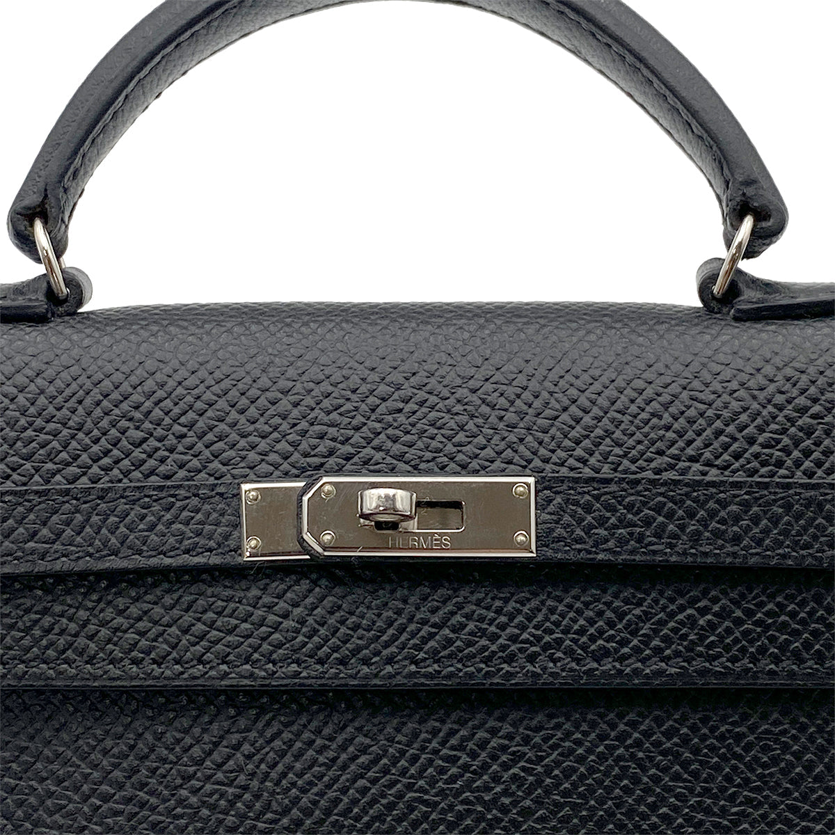 HERMES TINY KELLY BLACK EPSOM HAND SHOULDER BAG □O SHW 90264792