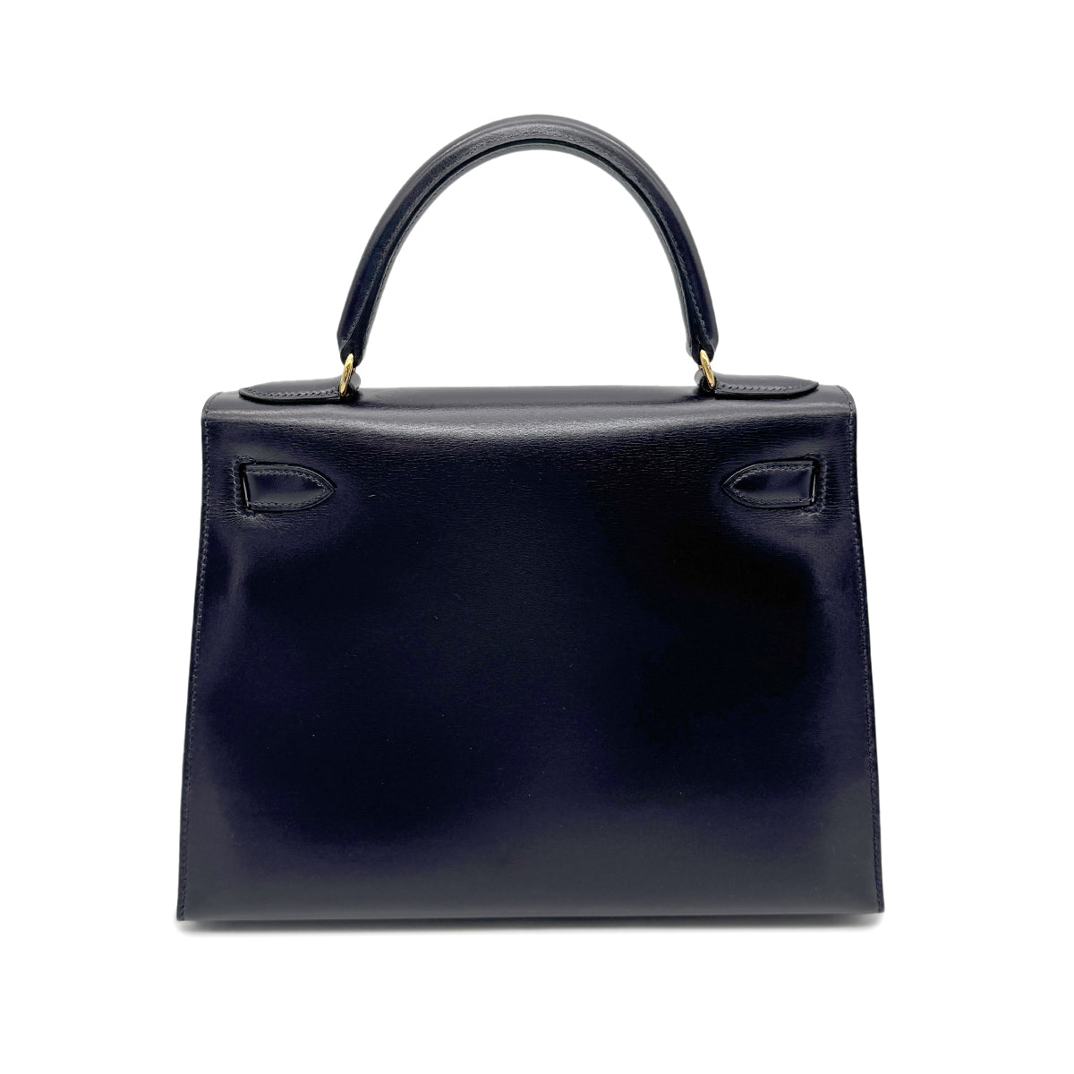HERMES KELLY 28 SELLIER BLUE INDIGO BOX CALF HAND BAG □B GHW 90265331