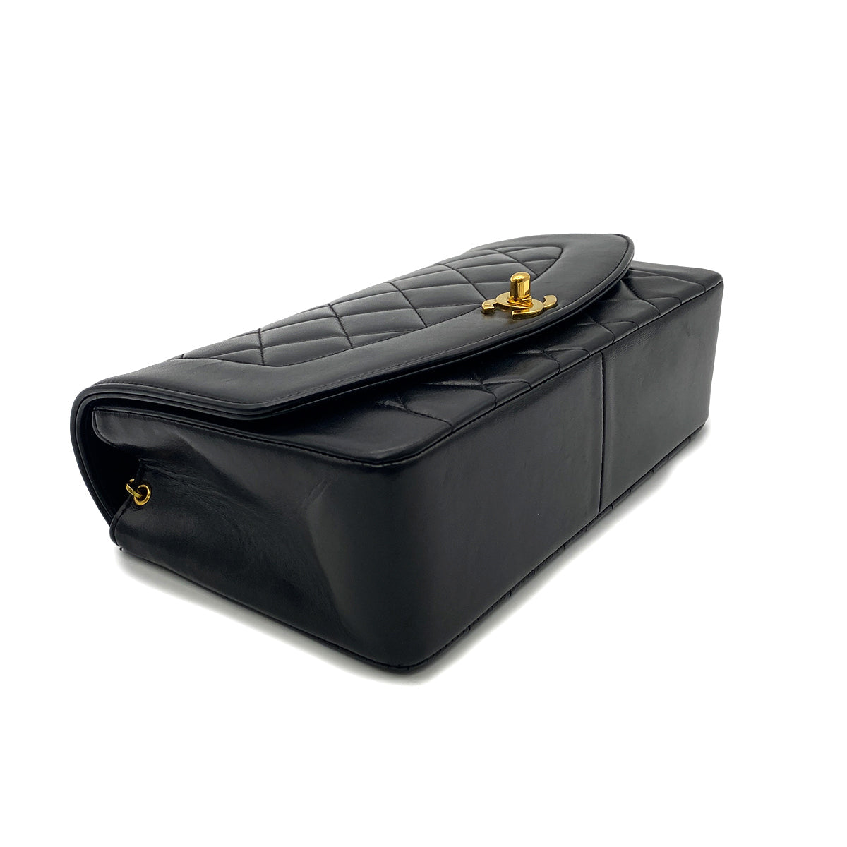 CHANEL VINTAGE DIANA MEDIUM CHAIN SHOULDER BAG BLACK LAMB SKIN 90265886